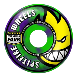 Ruedas Spitfire Formula Four Radial Full 56 mm 99 A Duro Swirl Verde/Morado