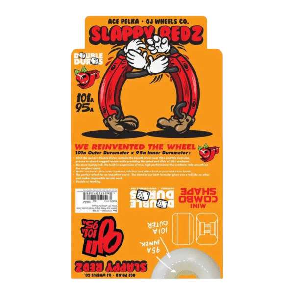Ruedas OJ's Ace Pelka Slappy Redz Doble Duro 58 mm 101A/95A - Imagen 5